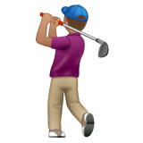 Whatsapp design of the man golfing: medium skin tone emoji verson:2.23.2.72