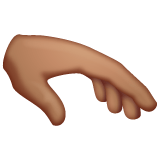 Whatsapp design of the palm down hand: medium skin tone emoji verson:2.23.2.72