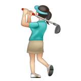 Whatsapp design of the woman golfing: light skin tone emoji verson:2.23.2.72