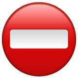 Whatsapp design of the no entry emoji verson:2.23.2.72