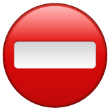 Whatsapp design of the no entry emoji verson:2.23.2.72