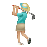 Whatsapp design of the woman golfing: medium-light skin tone emoji verson:2.23.2.72