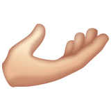 Whatsapp design of the palm up hand: light skin tone emoji verson:2.23.2.72