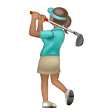 Whatsapp design of the woman golfing: medium skin tone emoji verson:2.23.2.72