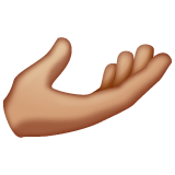 Whatsapp design of the palm up hand: medium-light skin tone emoji verson:2.23.2.72