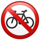 Whatsapp design of the no bicycles emoji verson:2.23.2.72