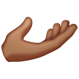 Whatsapp design of the palm up hand: medium skin tone emoji verson:2.23.2.72