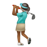 Whatsapp design of the woman golfing: medium-dark skin tone emoji verson:2.23.2.72
