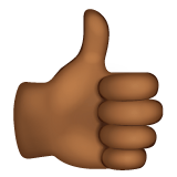 Whatsapp design of the thumbs up: medium-dark skin tone emoji verson:2.23.2.72