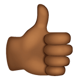 Whatsapp design of the thumbs up: medium-dark skin tone emoji verson:2.23.2.72