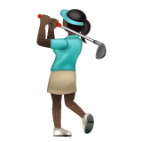 Whatsapp design of the woman golfing: dark skin tone emoji verson:2.23.2.72