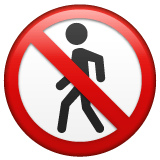 Whatsapp design of the no pedestrians emoji verson:2.23.2.72