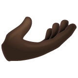 Whatsapp design of the palm up hand: dark skin tone emoji verson:2.23.2.72