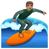 Whatsapp design of the person surfing: medium skin tone emoji verson:2.23.2.72