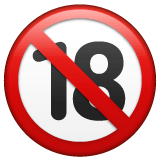 Whatsapp design of the no one under eighteen emoji verson:2.23.2.72