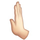 Whatsapp design of the leftwards pushing hand: light skin tone emoji verson:2.23.2.72
