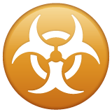 Whatsapp design of the biohazard emoji verson:2.23.2.72