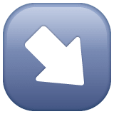 Whatsapp design of the down-right arrow emoji verson:2.23.2.72