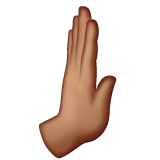 Whatsapp design of the rightwards pushing hand: medium skin tone emoji verson:2.23.2.72