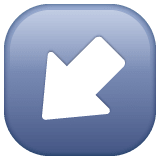 Whatsapp design of the down-left arrow emoji verson:2.23.2.72