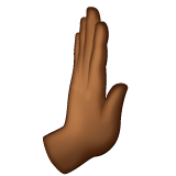 Whatsapp design of the rightwards pushing hand: medium-dark skin tone emoji verson:2.23.2.72
