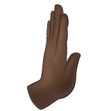 Whatsapp design of the rightwards pushing hand: dark skin tone emoji verson:2.23.2.72