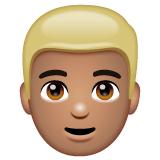 Whatsapp design of the man: medium skin tone blond hair emoji verson:2.23.2.72