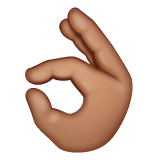 Whatsapp design of the OK hand: medium skin tone emoji verson:2.23.2.72