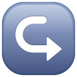 Whatsapp design of the left arrow curving right emoji verson:2.23.2.72