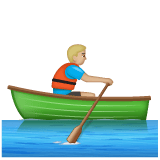 Whatsapp design of the person rowing boat: medium-light skin tone emoji verson:2.23.2.72