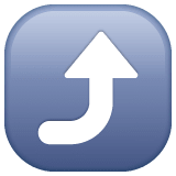 Whatsapp design of the right arrow curving up emoji verson:2.23.2.72