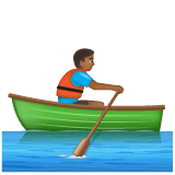Whatsapp design of the person rowing boat: medium-dark skin tone emoji verson:2.23.2.72
