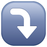 Whatsapp design of the right arrow curving down emoji verson:2.23.2.72