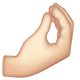 Whatsapp design of the pinched fingers: light skin tone emoji verson:2.23.2.72