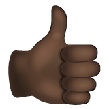 Whatsapp design of the thumbs up: dark skin tone emoji verson:2.23.2.72
