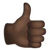 Whatsapp design of the thumbs up: dark skin tone emoji verson:2.23.2.72