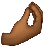 Whatsapp design of the pinched fingers: medium-dark skin tone emoji verson:2.23.2.72