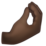 Whatsapp design of the pinched fingers: dark skin tone emoji verson:2.23.2.72