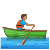 Whatsapp design of the man rowing boat: medium skin tone emoji verson:2.23.2.72