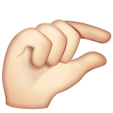 Whatsapp design of the pinching hand: light skin tone emoji verson:2.23.2.72