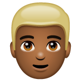 Whatsapp design of the man: medium-dark skin tone blond hair emoji verson:2.23.2.72