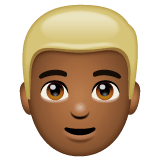 Whatsapp design of the man: medium-dark skin tone blond hair emoji verson:2.23.2.72