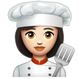 Whatsapp design of the woman cook: light skin tone emoji verson:2.23.2.72