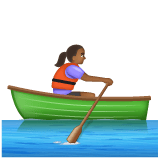 Whatsapp design of the woman rowing boat: medium-dark skin tone emoji verson:2.23.2.72