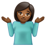 Whatsapp design of the person shrugging: medium-dark skin tone emoji verson:2.23.2.72