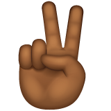 Whatsapp design of the victory hand: medium-dark skin tone emoji verson:2.23.2.72