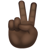 Whatsapp design of the victory hand: dark skin tone emoji verson:2.23.2.72