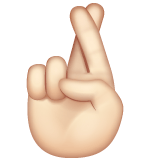 Whatsapp design of the crossed fingers: light skin tone emoji verson:2.23.2.72
