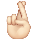 Whatsapp design of the crossed fingers: light skin tone emoji verson:2.23.2.72