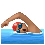 Whatsapp design of the person swimming: medium skin tone emoji verson:2.23.2.72